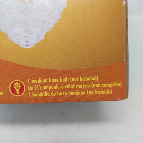 Porfolio Flushmount Ceiling Light Fixture Acorn Shape Hobnail Glass Gold Base - Picture 5 of 12